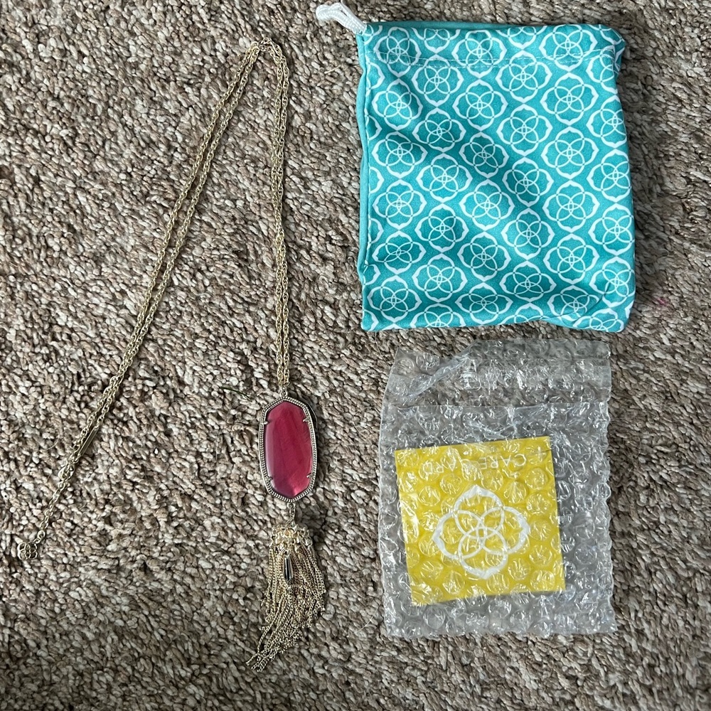 Kendra Scott Rayne Gold Maroon Jade